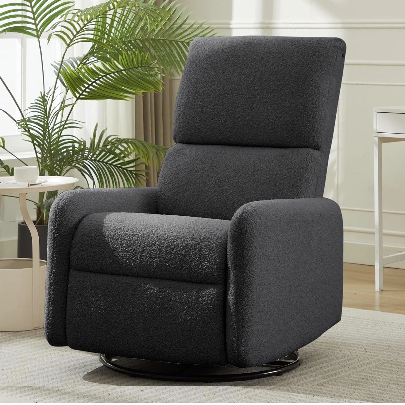 Korser 360° Swivel Glider Chair - Grey