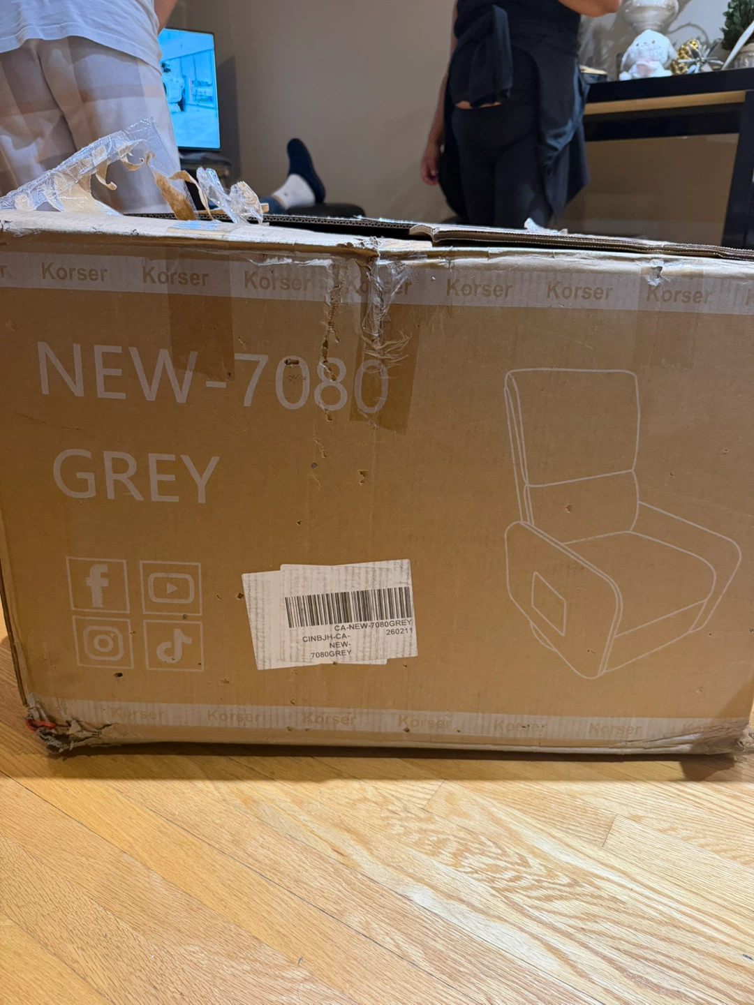Korser 360° Swivel Glider Chair - Grey - photo 2