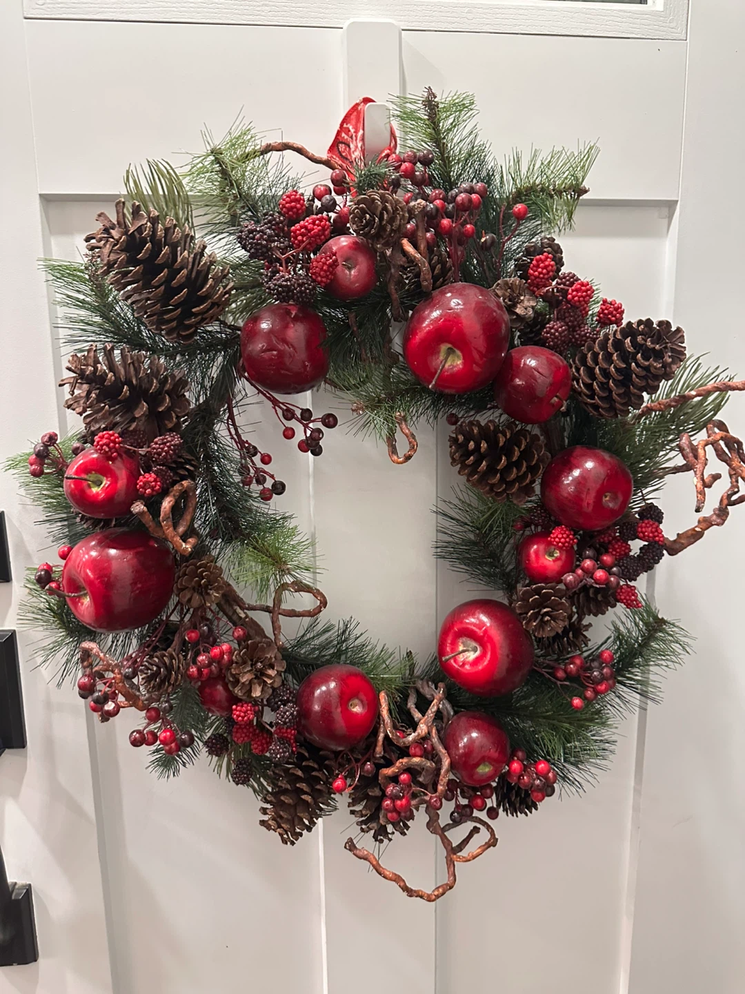 Artificial Apple and Pinecone Christmas Wreath - photo 4