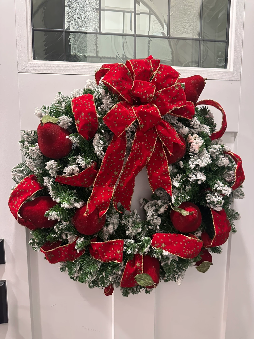 Festive Christmas Wreath with Red Pears - photo 2