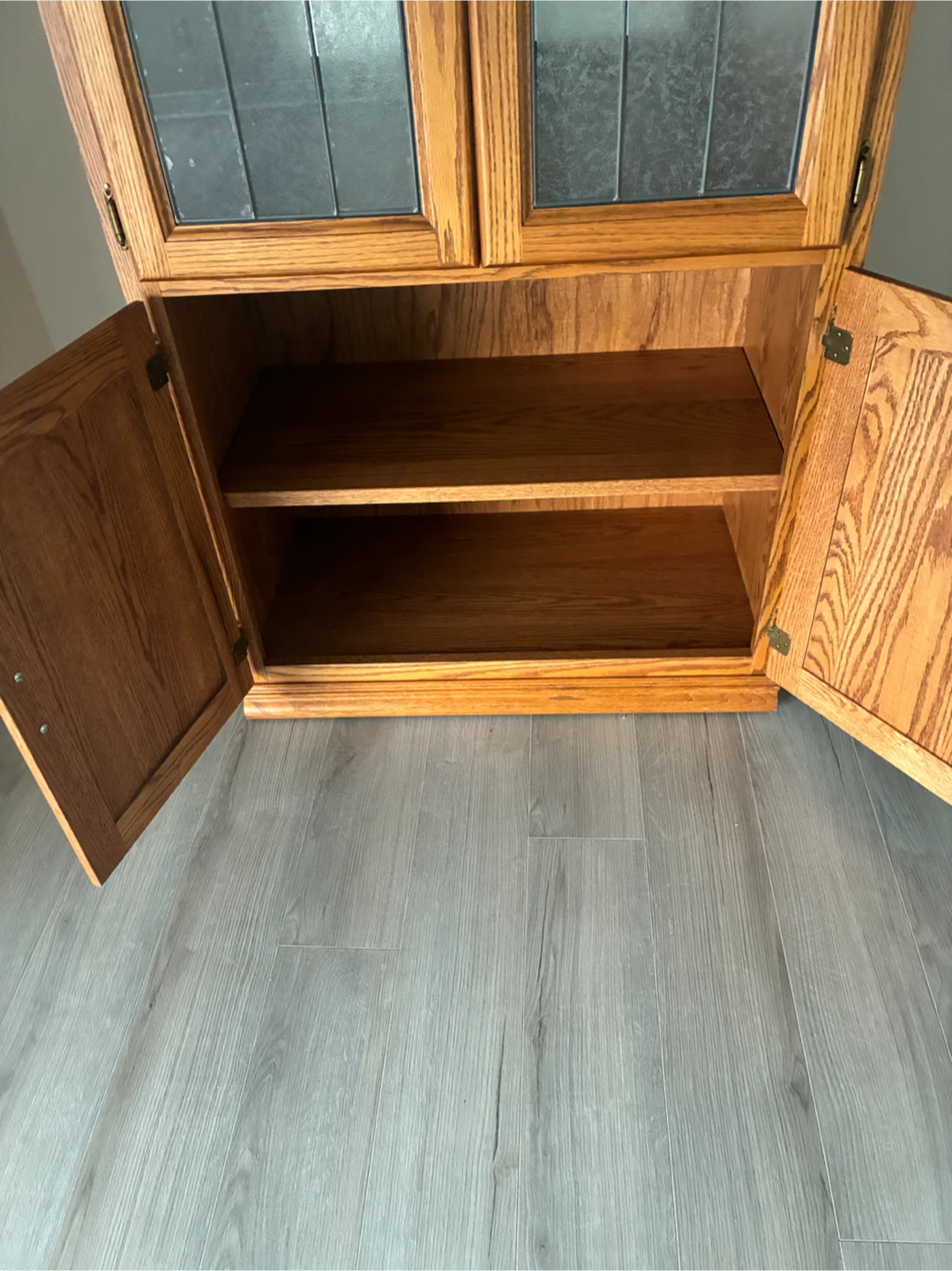 Oak China Cabinet with Glass Doors - photo 3