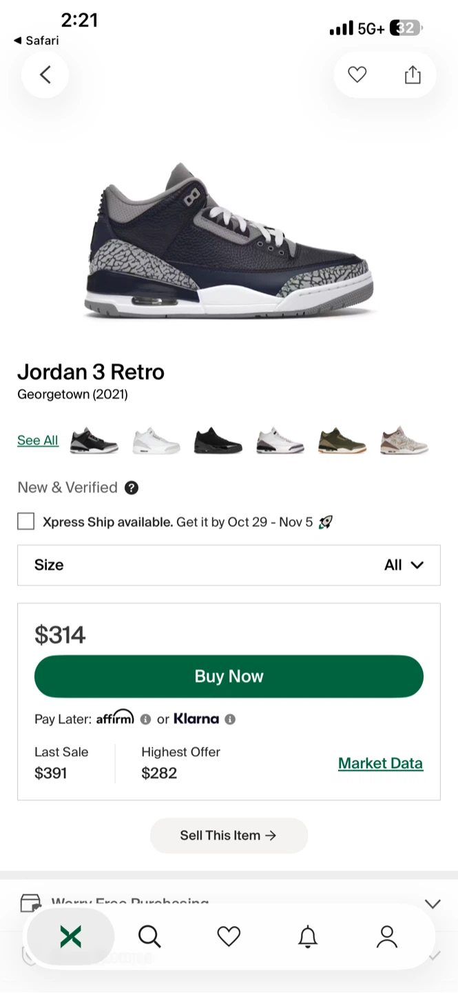 Jordan 3 Retro Georgetown (2021)
