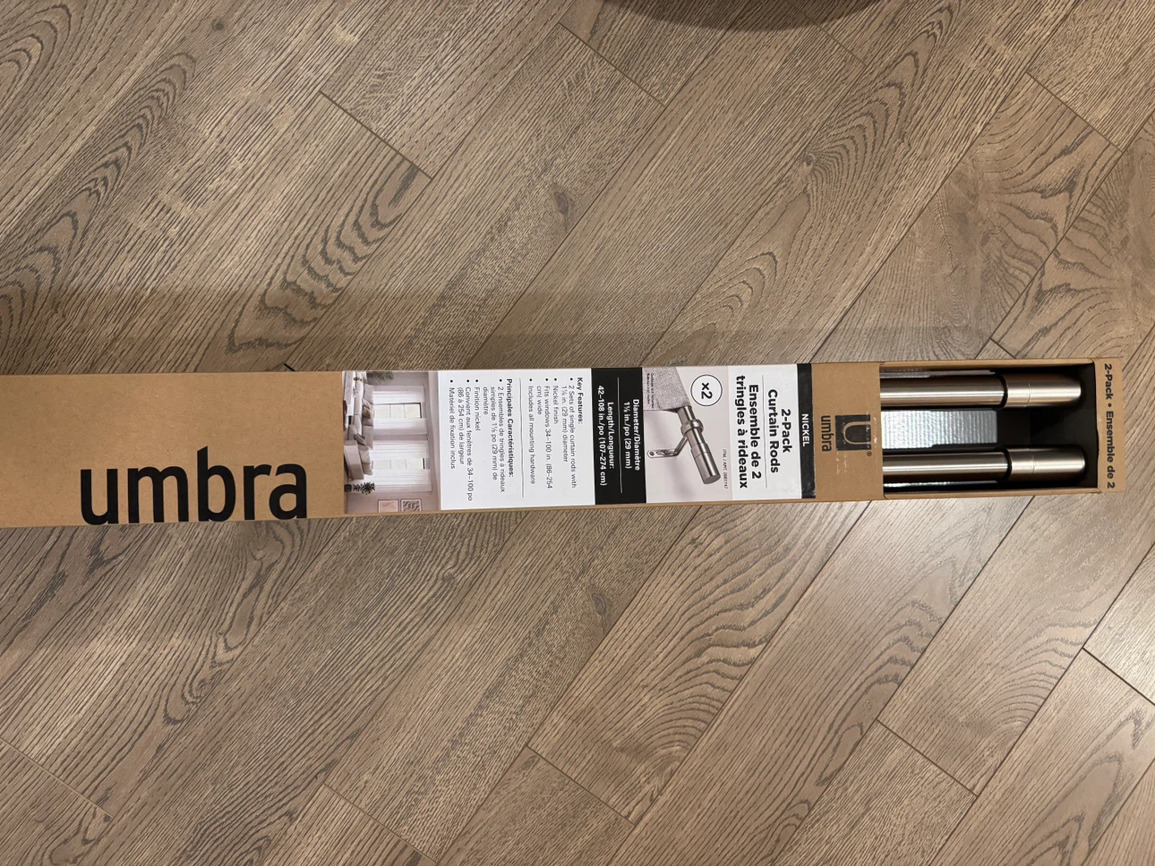 Umbra 2-Pack Curtain Rods Nickel