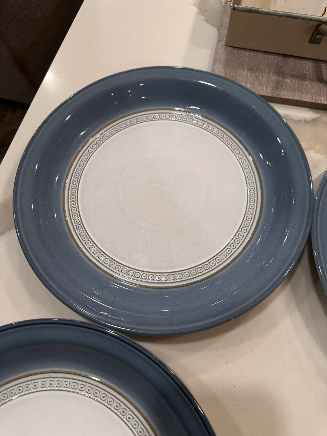 Set of 7 Blue and White Ceramic Dinner Plates - photo 2