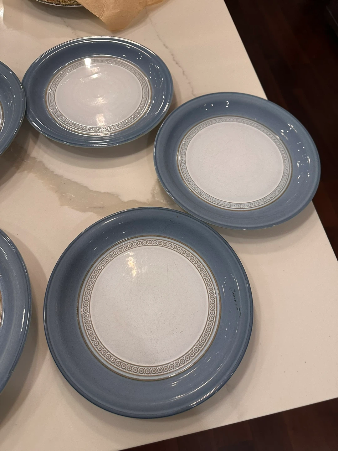 Set of 7 Blue and White Ceramic Dinner Plates - photo 5