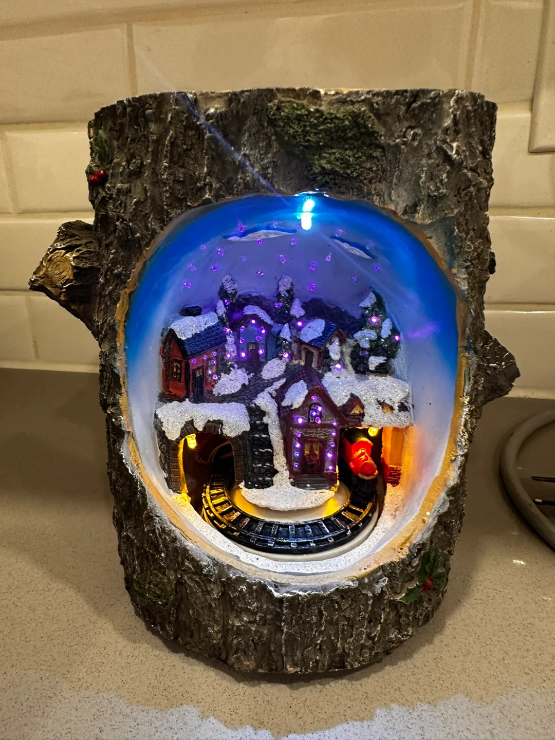 Christmas Log Cabin Village with Moving Train - photo 3