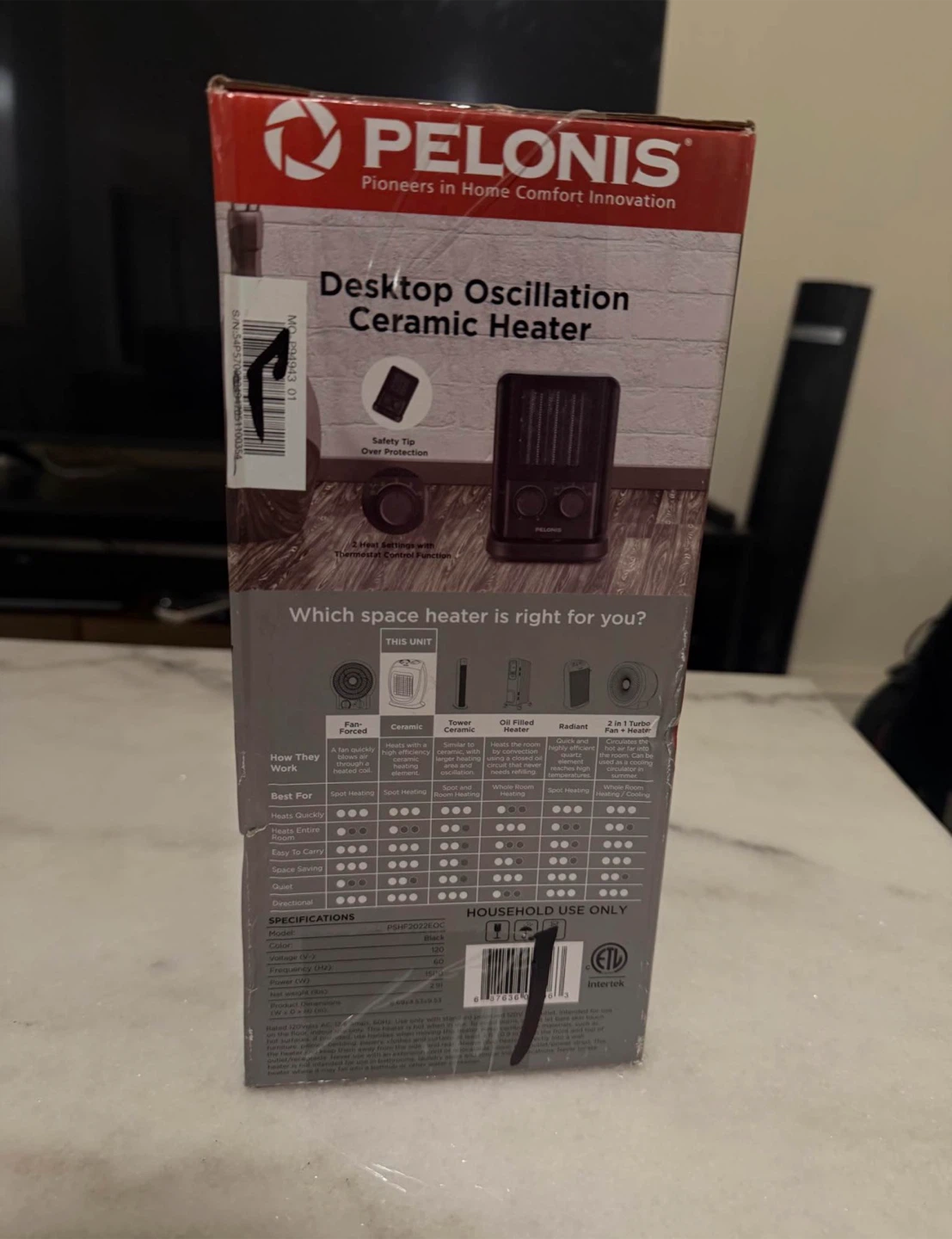 Pelonis Desktop Oscillation Ceramic Heater - photo 2