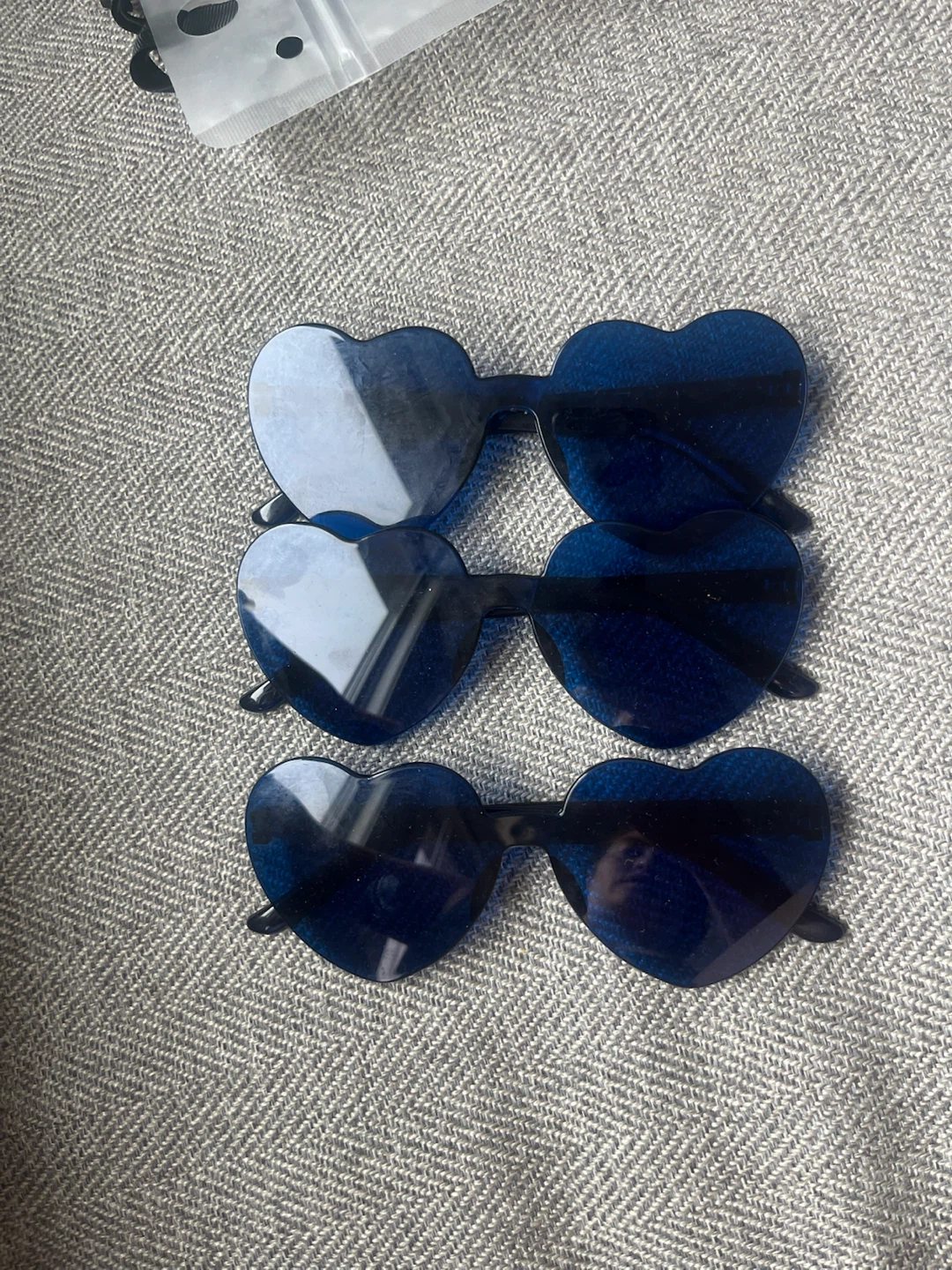 Bachlorette Set of 3 Blue Heart-Shaped Sunglasses