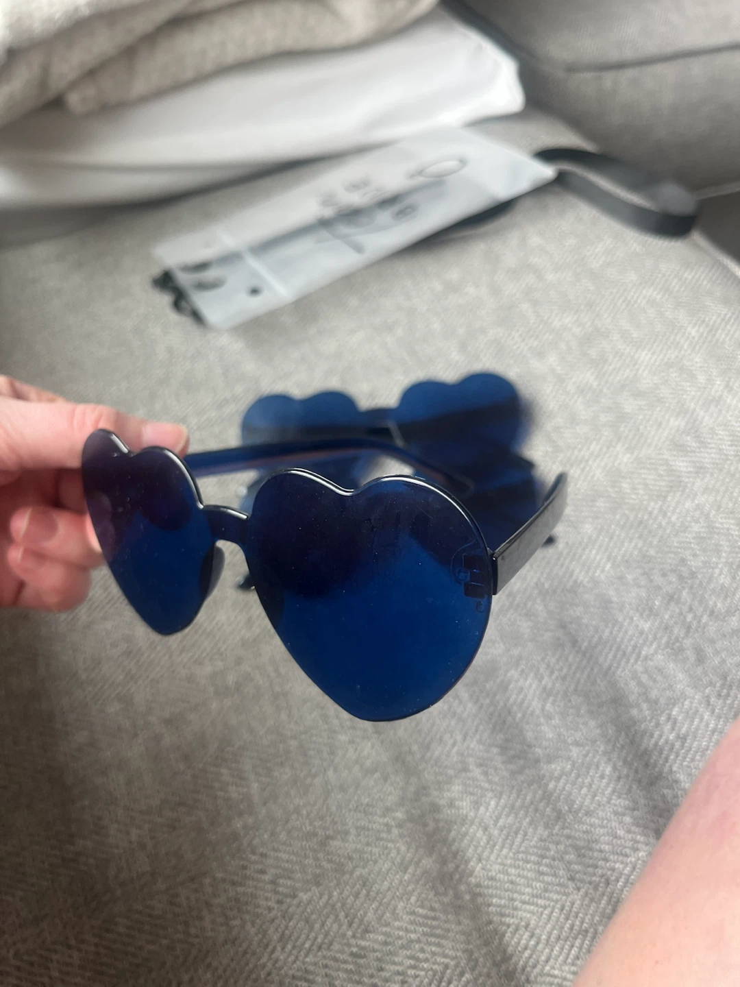 Bachlorette Set of 3 Blue Heart-Shaped Sunglasses - photo 2