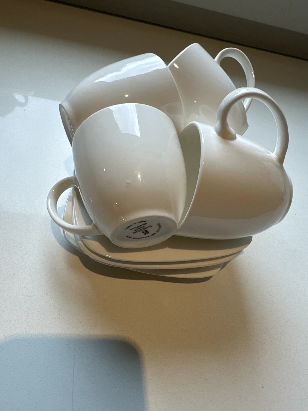 Gibson Home White Mug and Saucer Set