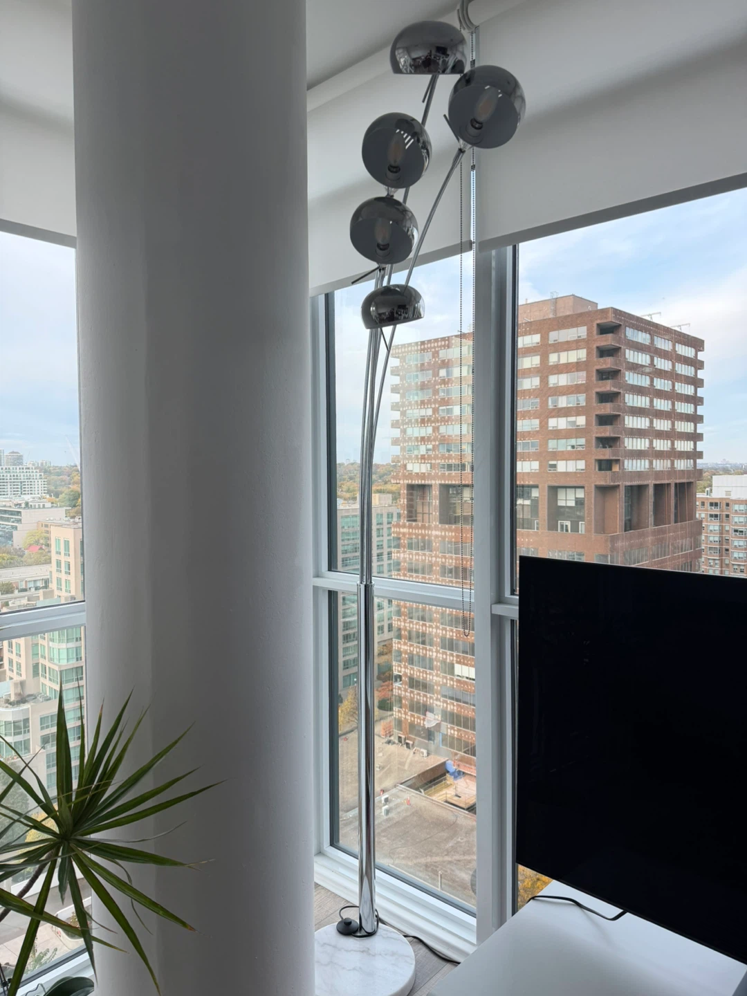 Chrome Five-Light Floor Lamp