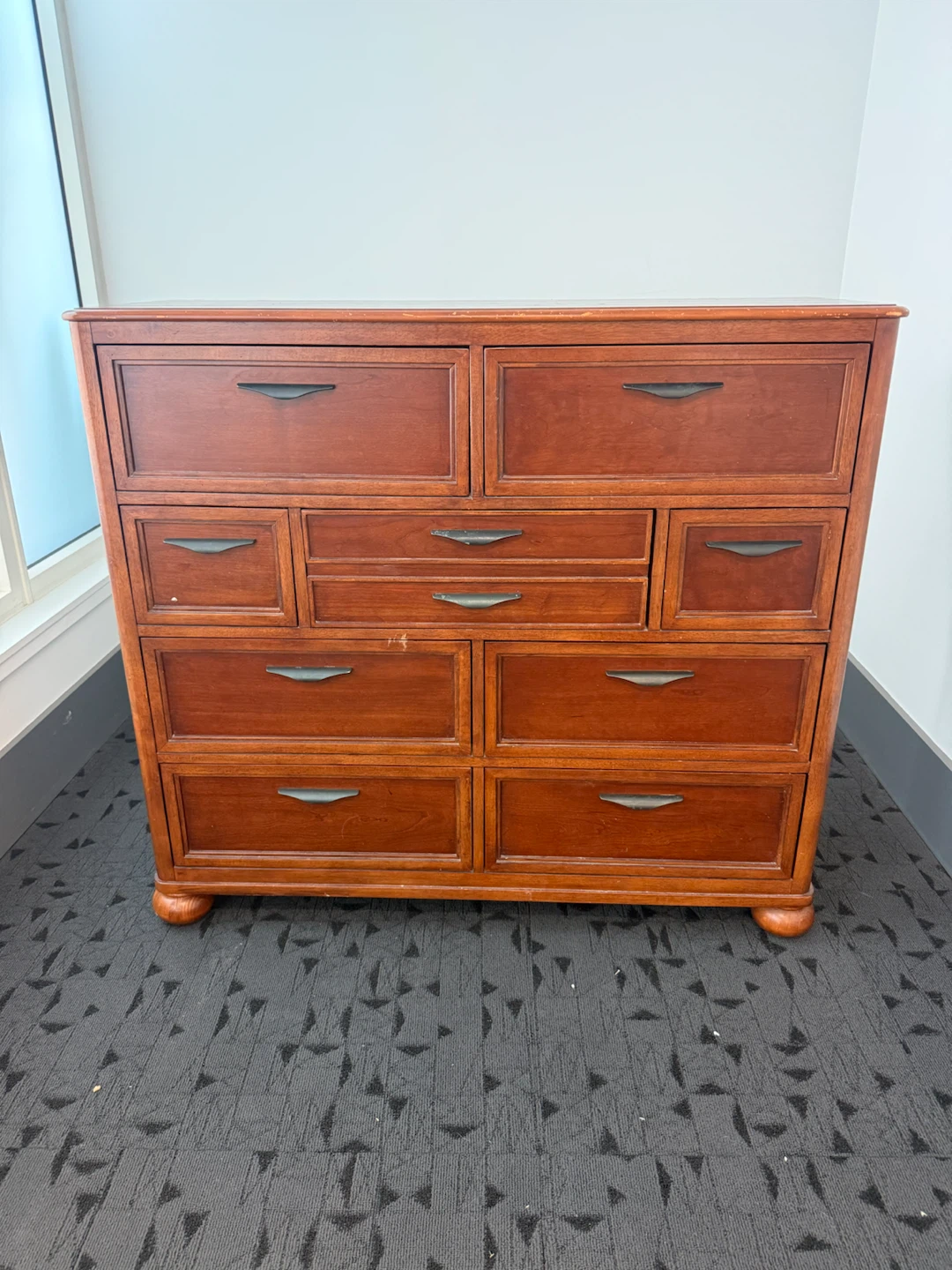 Cherry Finish 9-Drawer Dresser