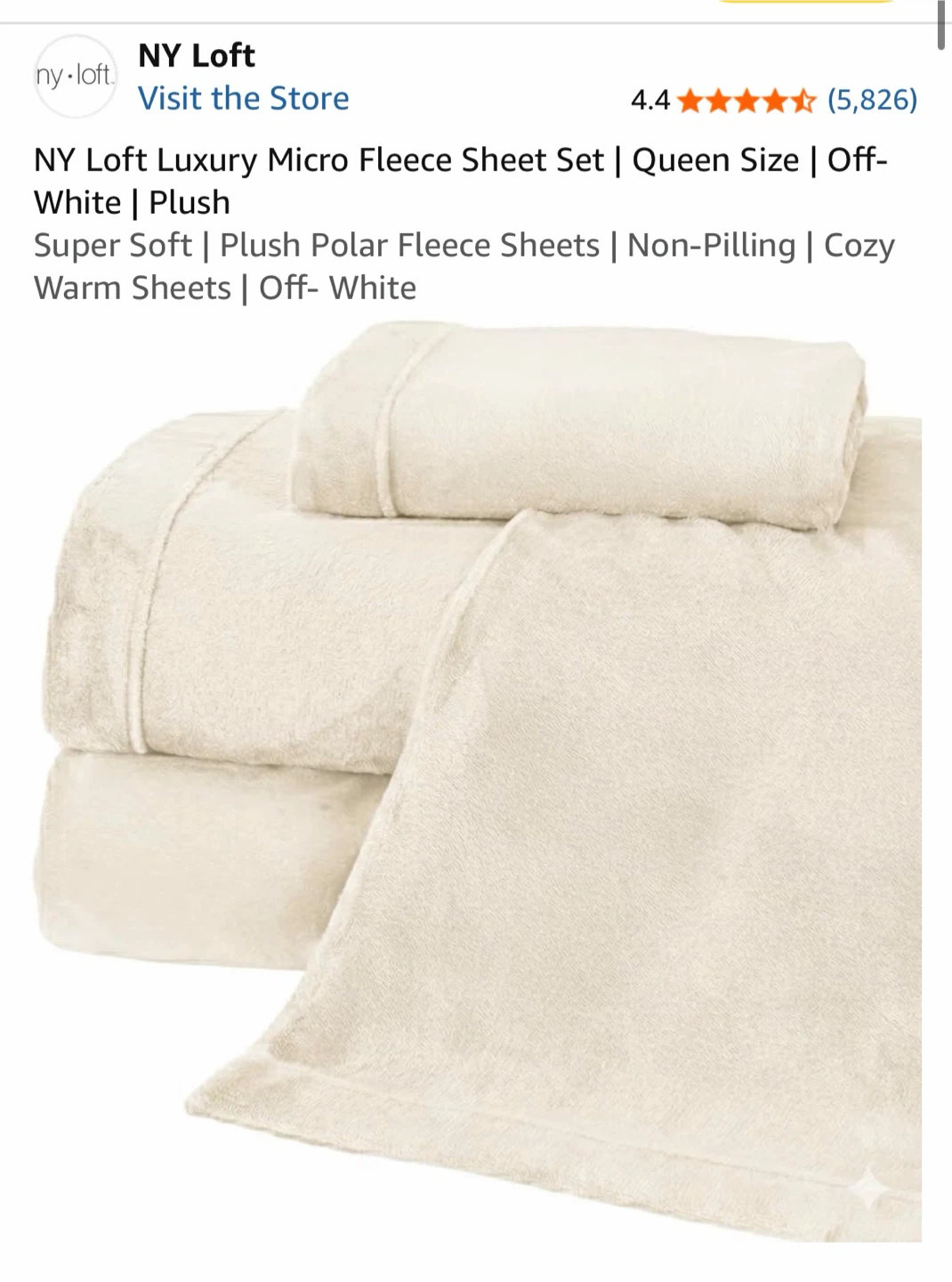 NY Loft Queen Size Micro Fleece Sheet Set