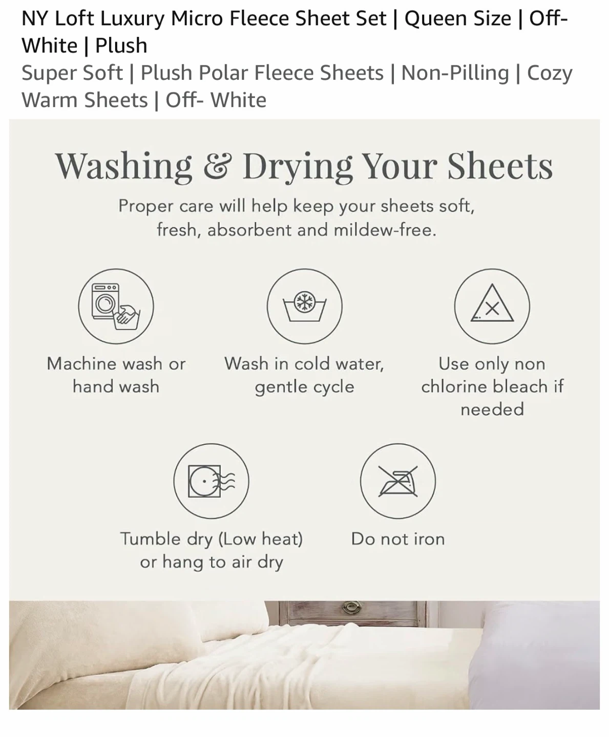 NY Loft Queen Size Micro Fleece Sheet Set - photo 3