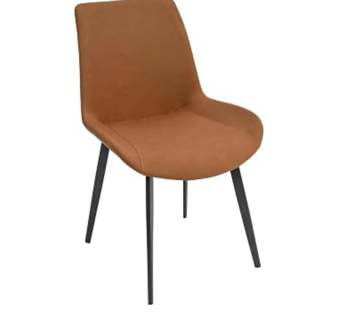 Set of 4 Modern Tan Faux Leather Dining Chairs - photo 3
