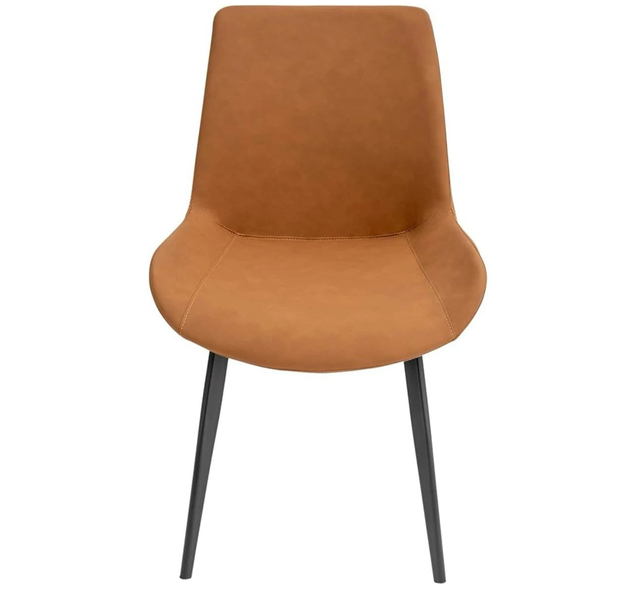 Set of 4 Modern Tan Faux Leather Dining Chairs - photo 4
