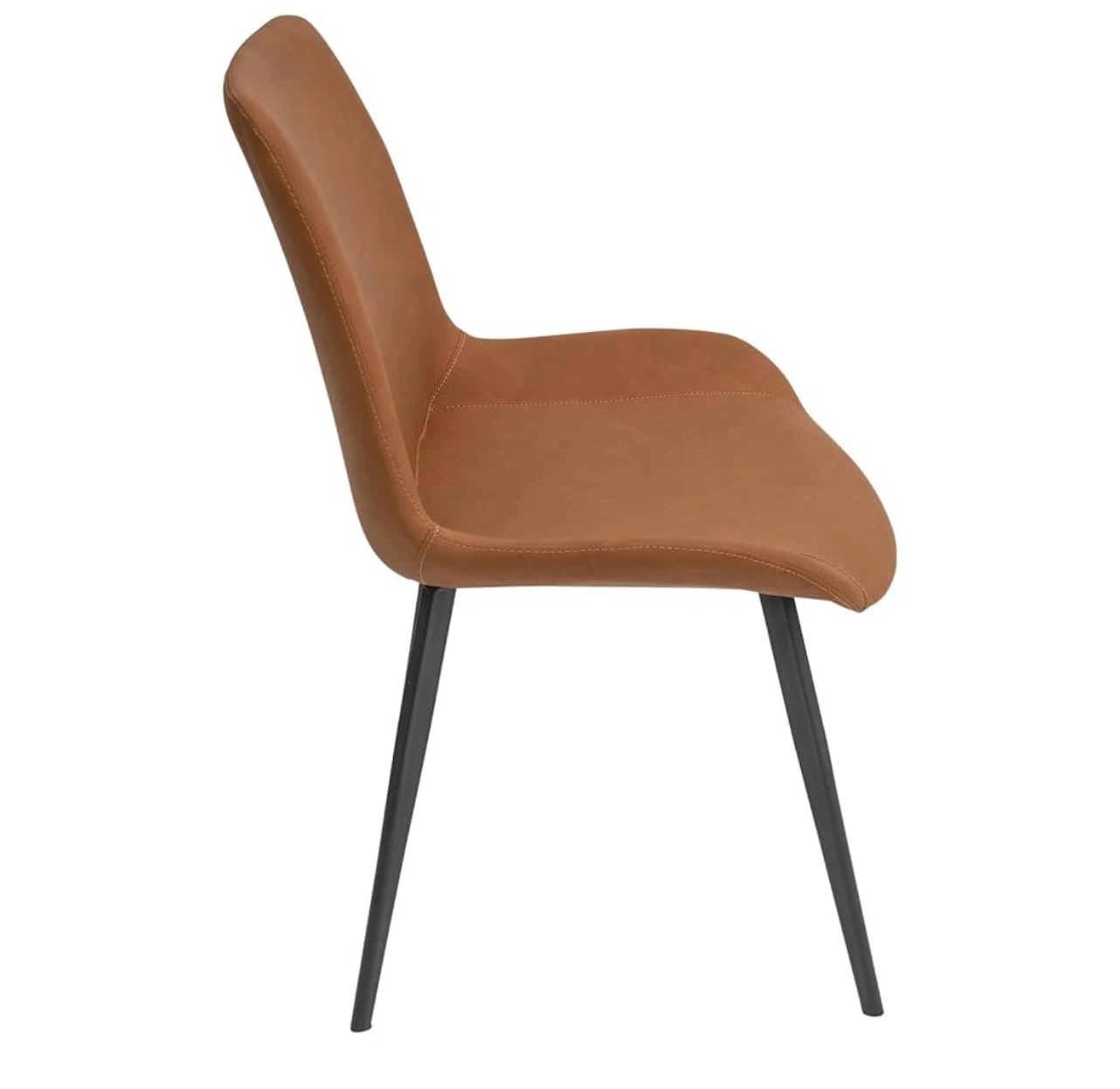 Set of 4 Modern Tan Faux Leather Dining Chairs - photo 5