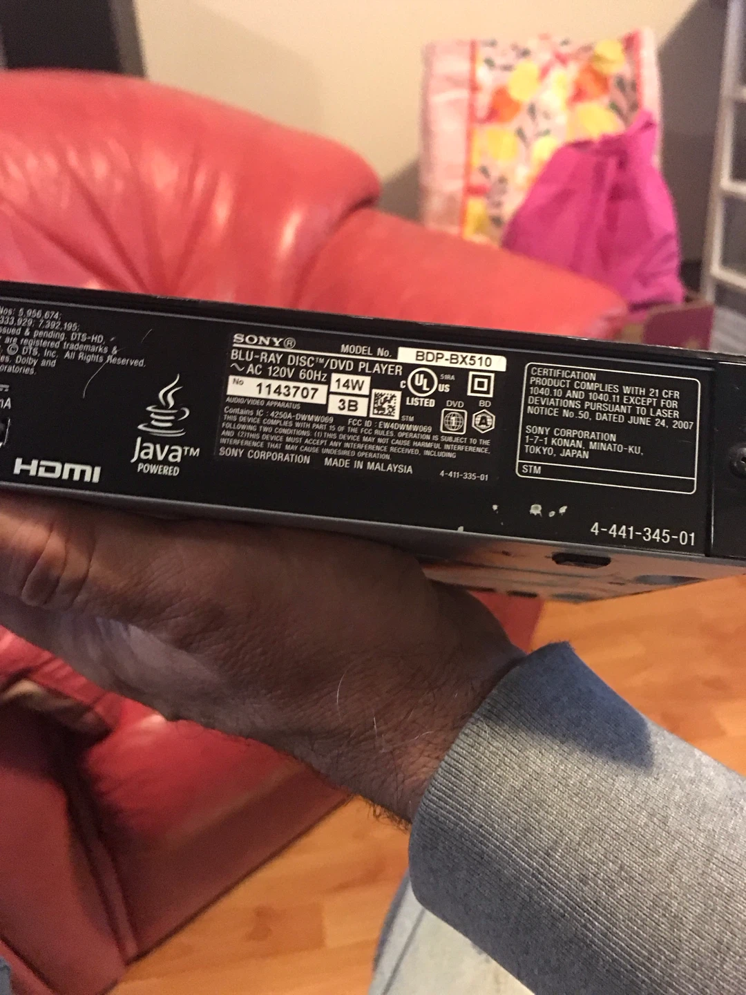 Sony BDP-BX510 Blu-ray Disc/DVD Player