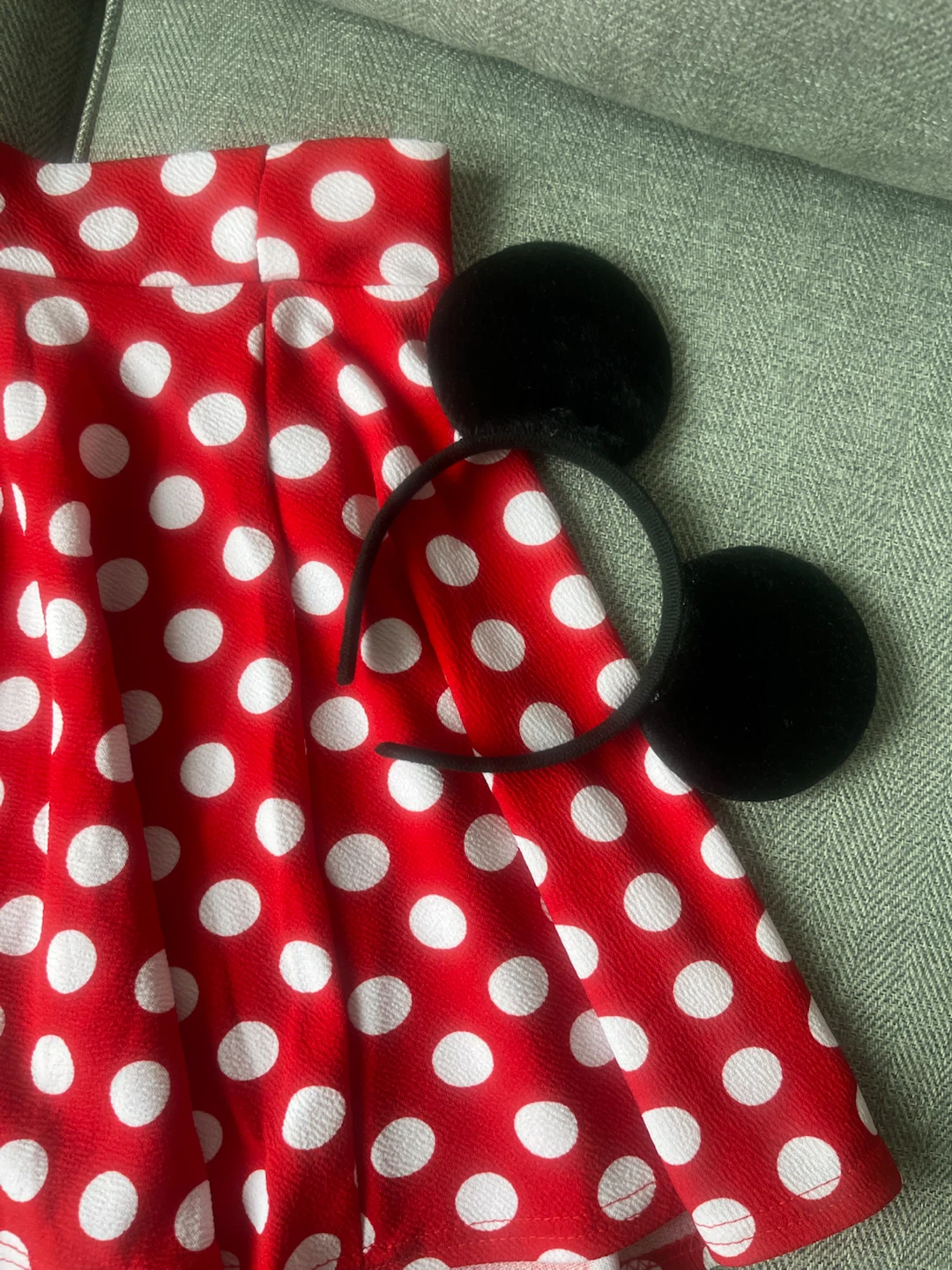 Minnie Mouse Red Polka Dot Skirt and Mouse Ears Set