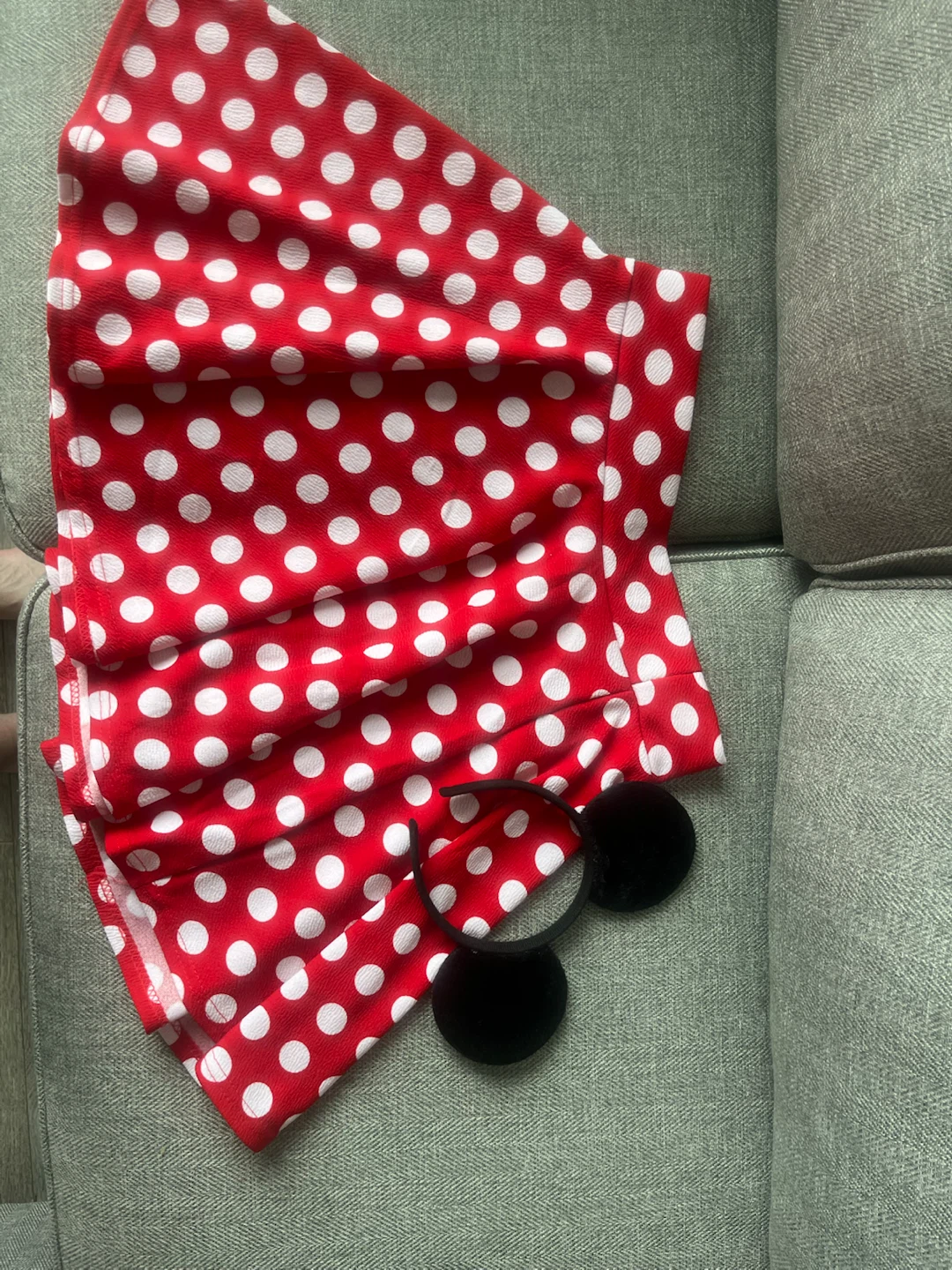 Minnie Mouse Red Polka Dot Skirt and Mouse Ears Set - photo 2