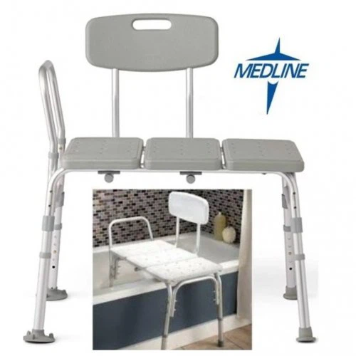 Medline Guardian Bathtub Transfer Bench with Back Support