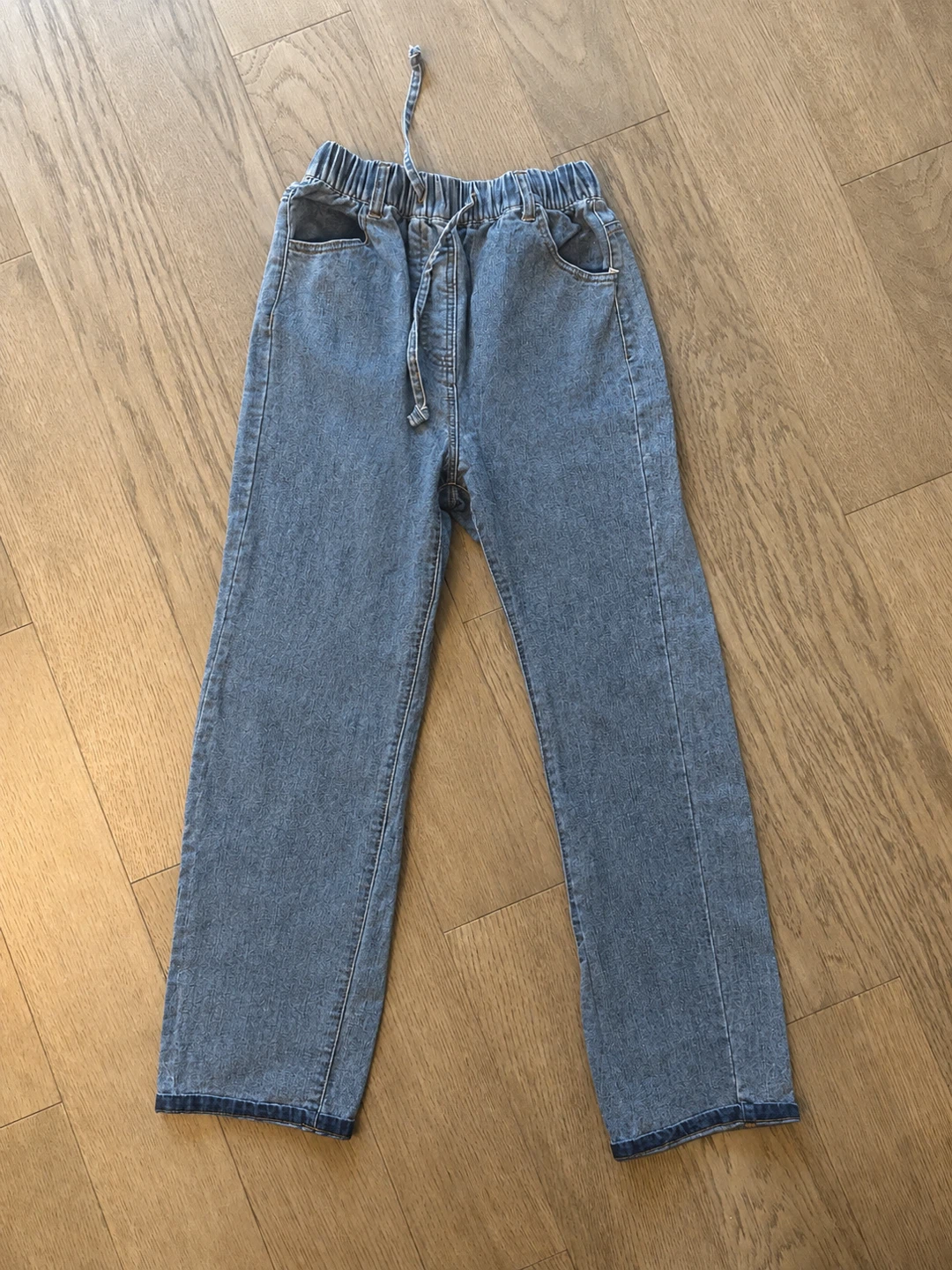Blue Denim Elastic Waist Jeans