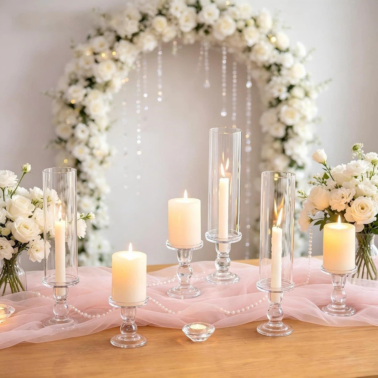 6 Pcs Hurricane Candle Holder