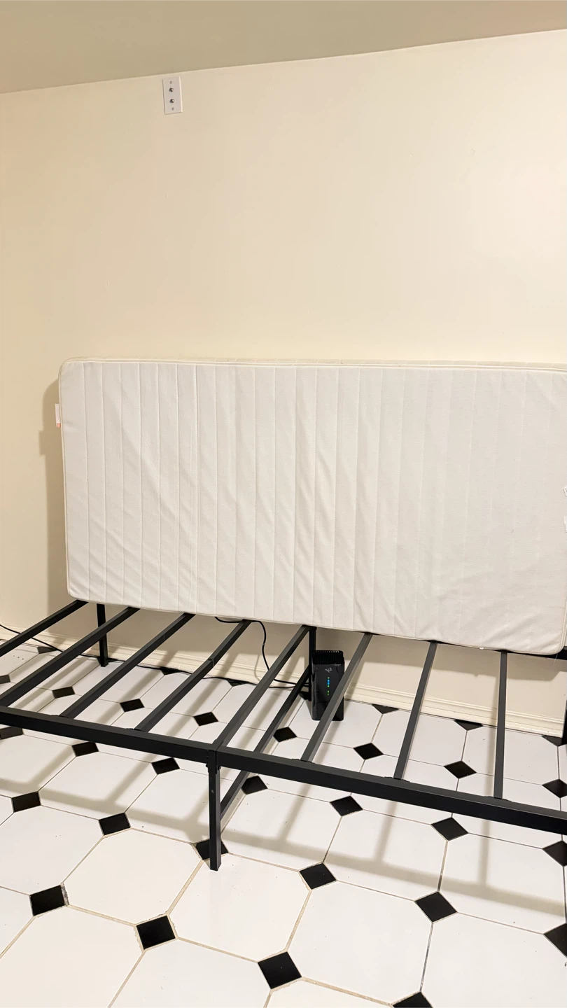 Single Metal Bed Frame and Mattress - photo 2