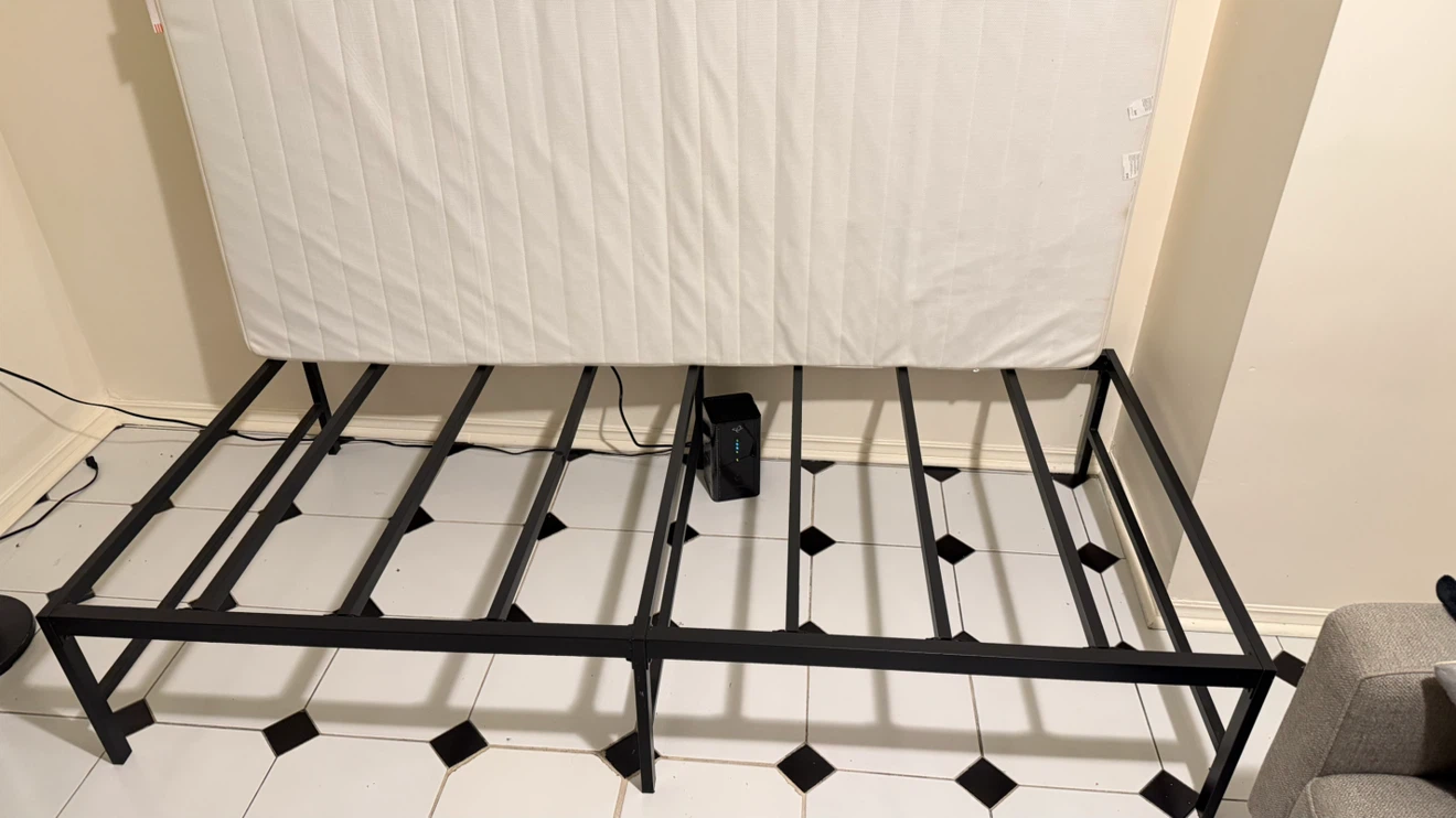Single Metal Bed Frame and Mattress - photo 3