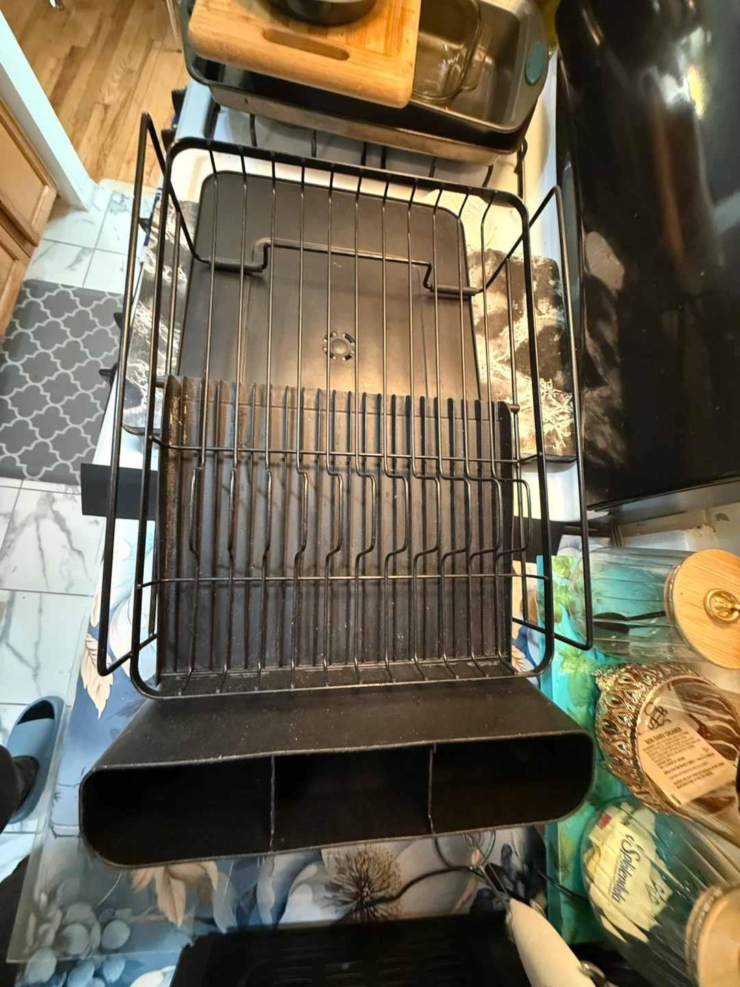 Black Metal Dish Drying extendable Rack