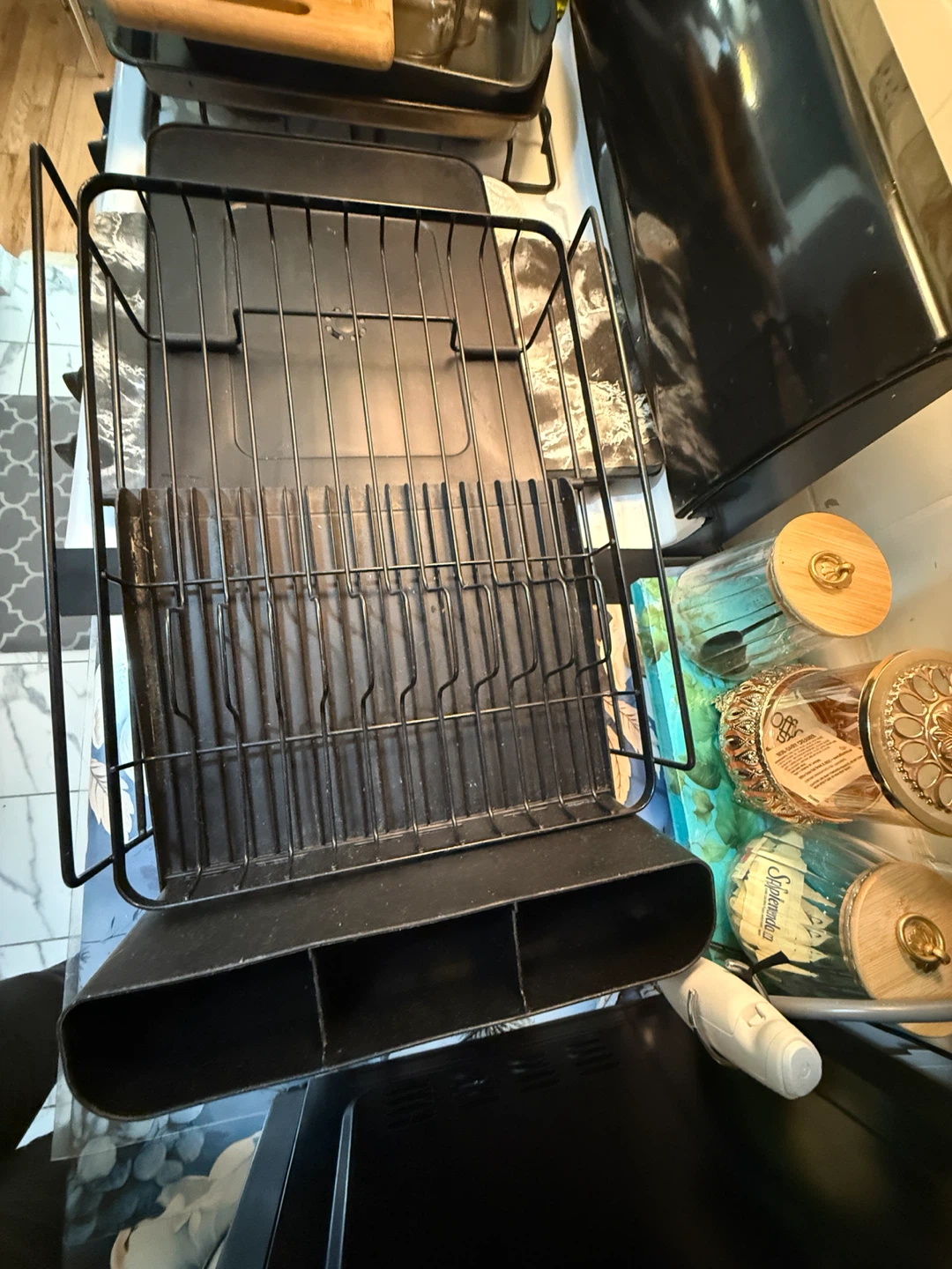Black Metal Dish Drying extendable Rack - photo 2