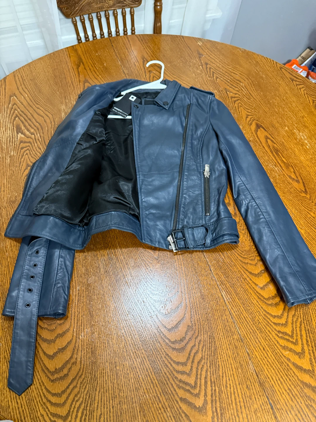Barneys Originals Navy Blue Leather Jacket - photo 2