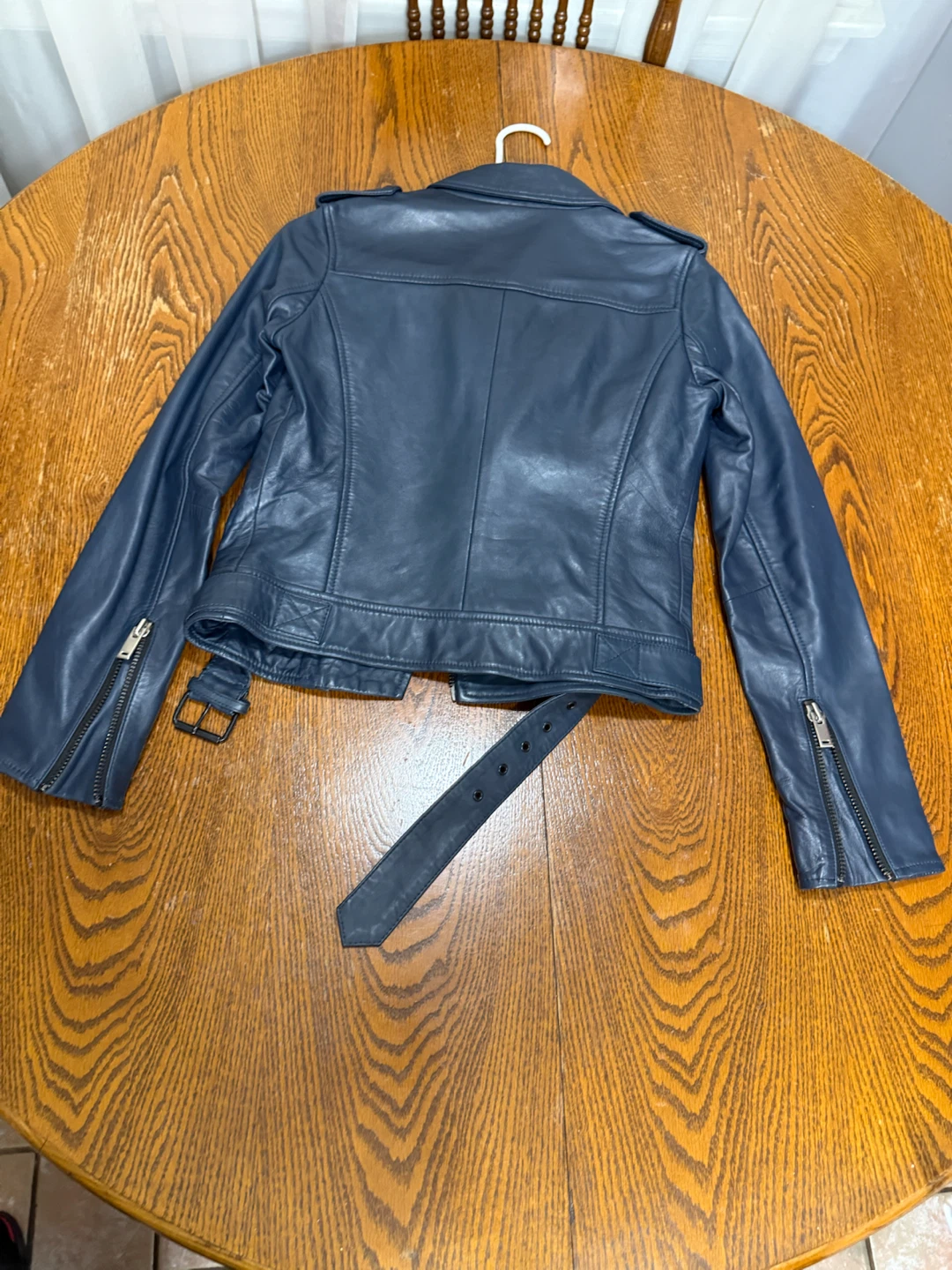 Barneys Originals Navy Blue Leather Jacket - photo 3
