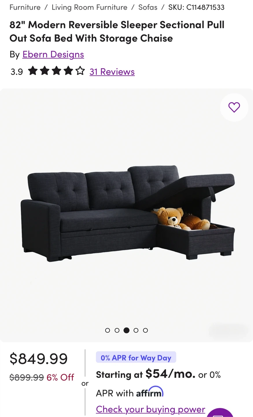 Modern Sleeper Sectional Sofa Bed with Storage - photo 2