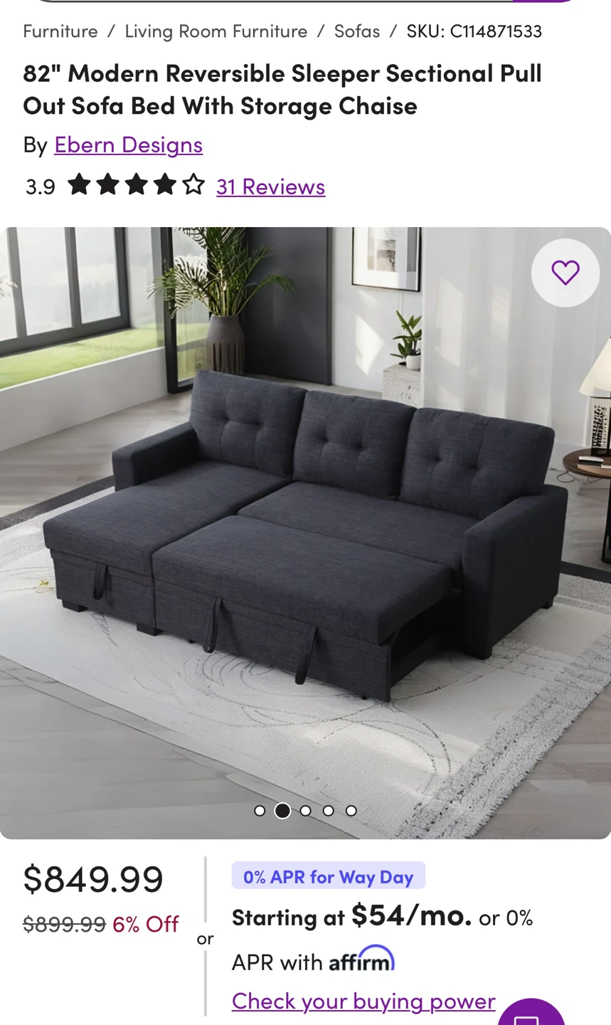 Modern Sleeper Sectional Sofa Bed with Storage - photo 3
