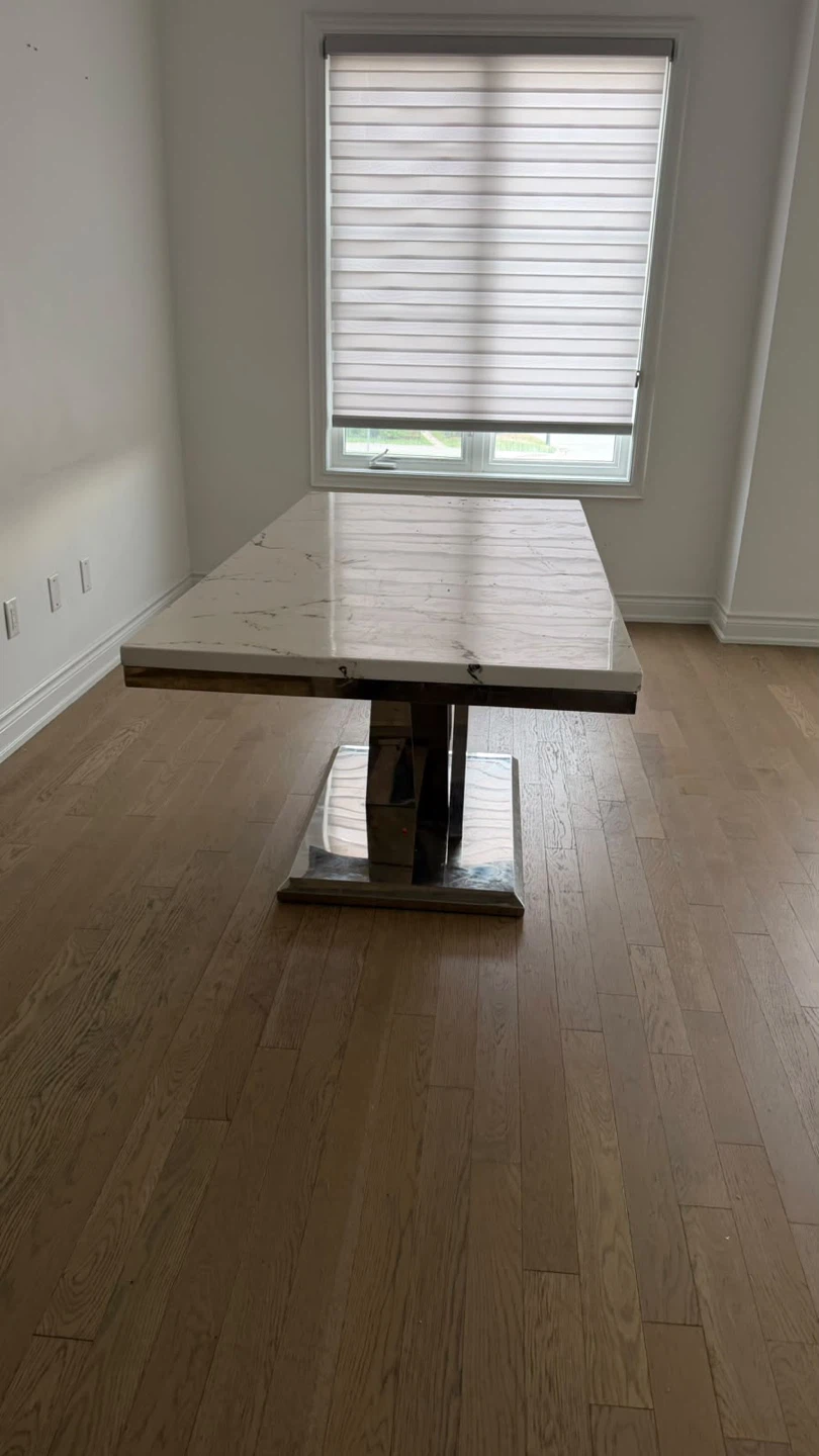 Marble-look dining table with 6 chairs - photo 3