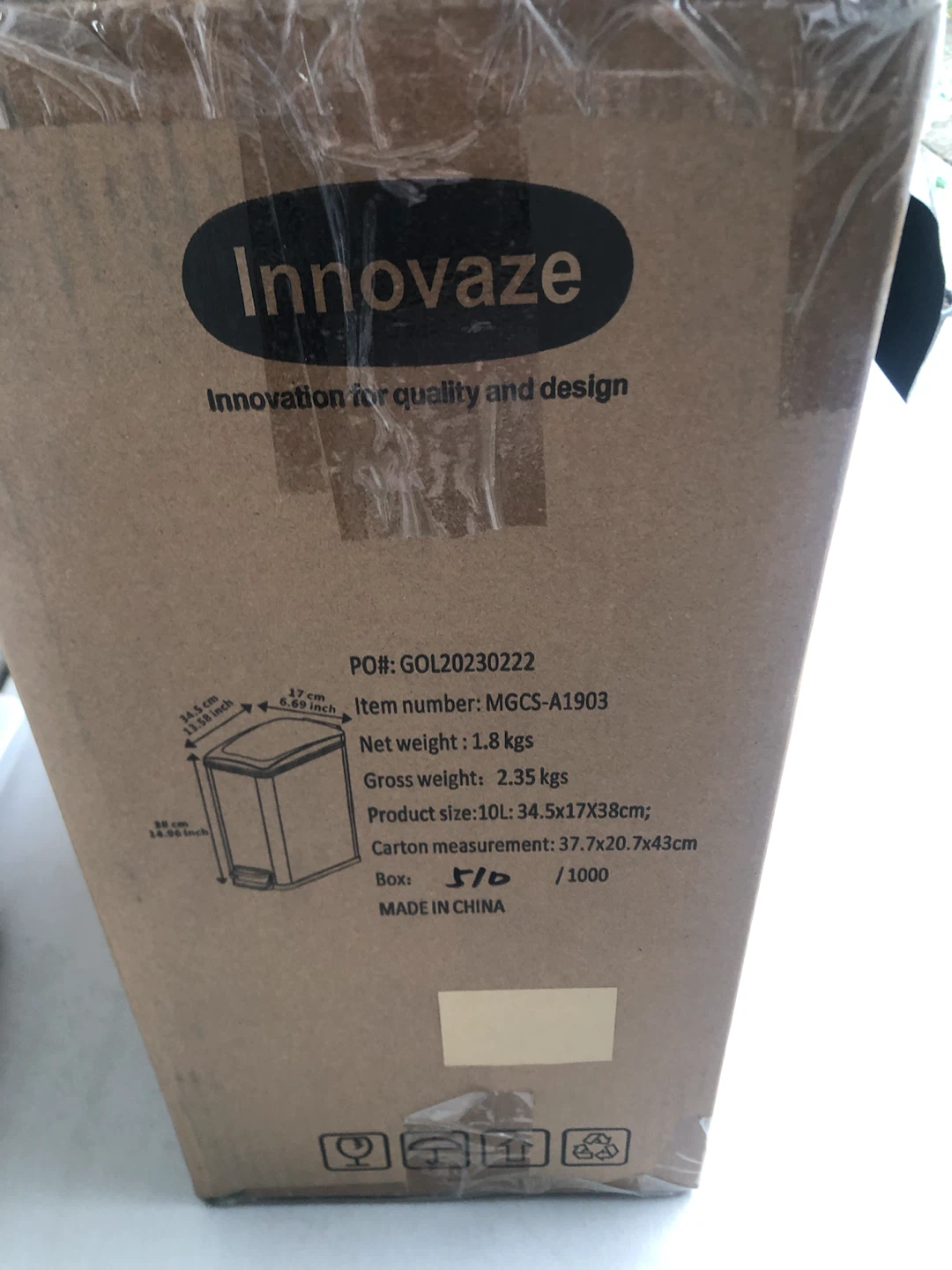 Brand New 10L Stainless Steel Step Trash Can, Soft Close - photo 3