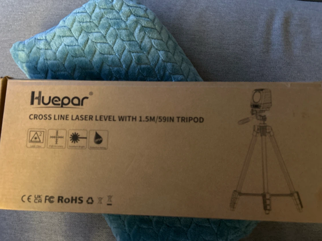 Huepar Cross Line Laser Level with 1.5m Tripod