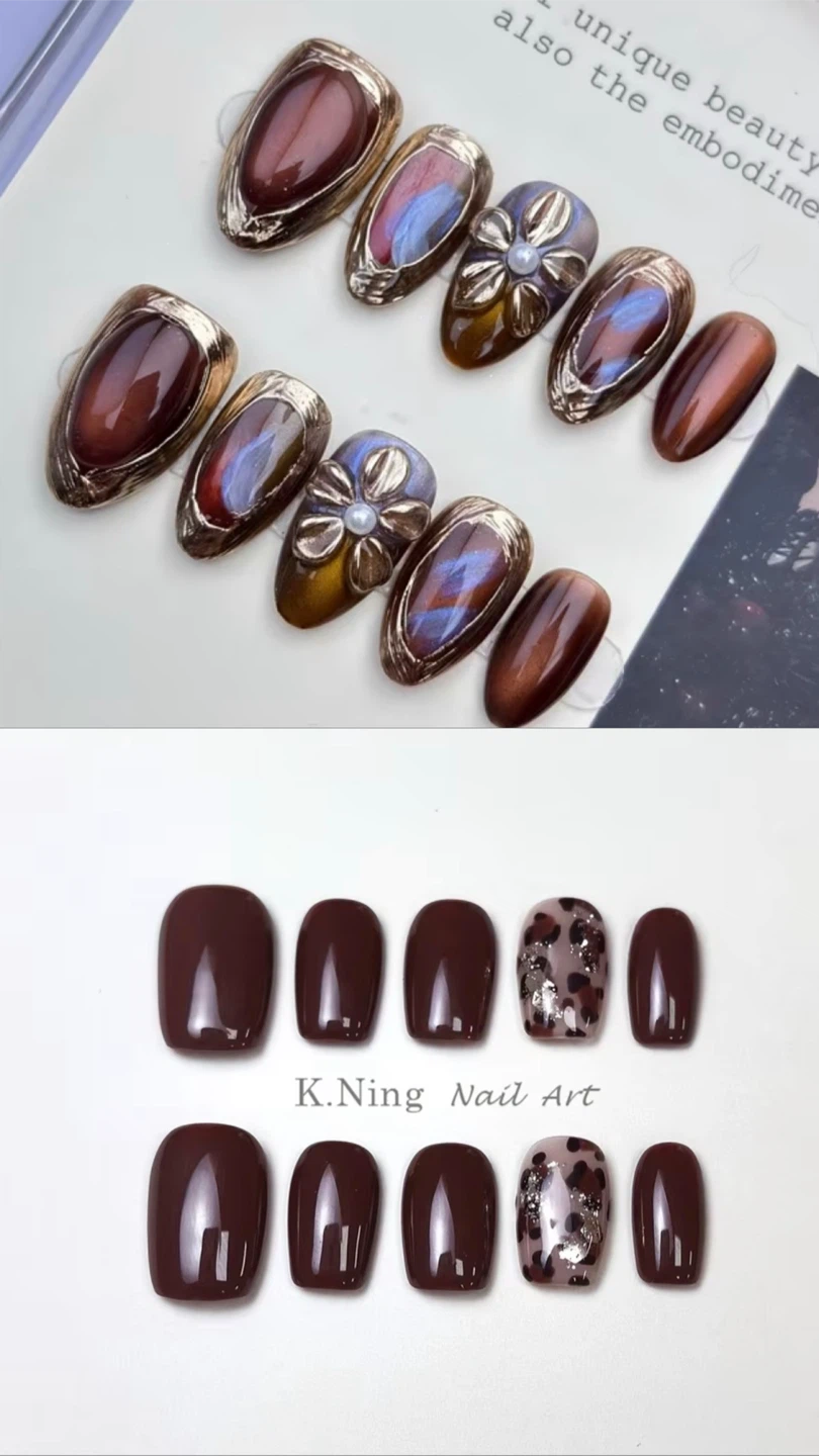 2 sets of handmade press-on nails