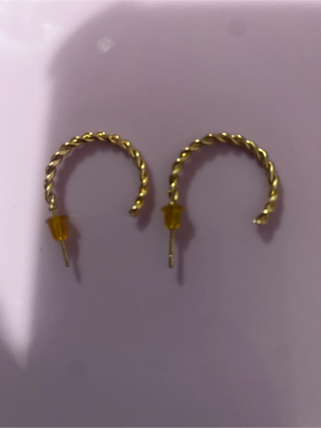 Set of 3 pairs of gold-tone hoop earrings - photo 3