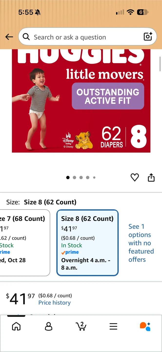 Huggies Little Movers Size 8 Diapers - 62 Count - photo 3