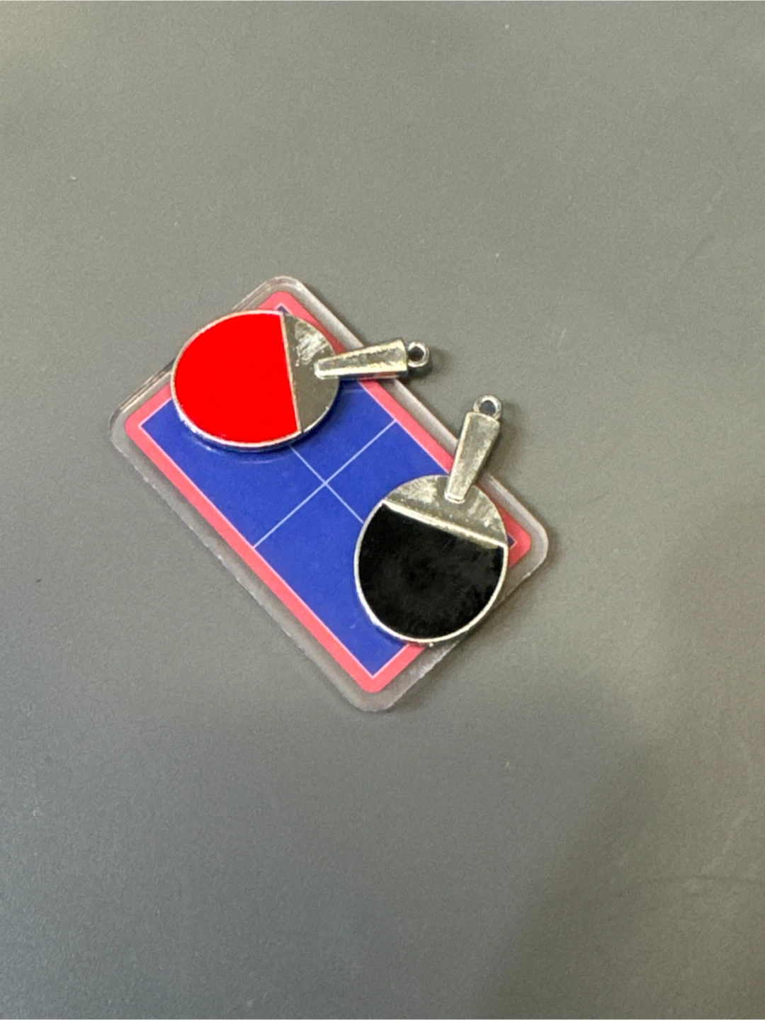 Ping Pong Paddle Charms with Magnetic Table