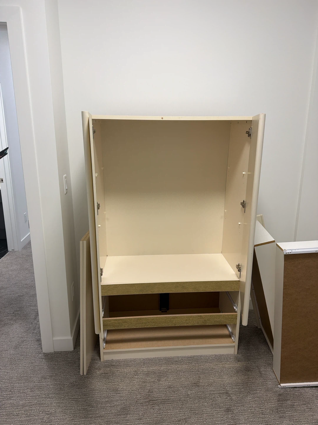 White Wardrobe with Two Drawers