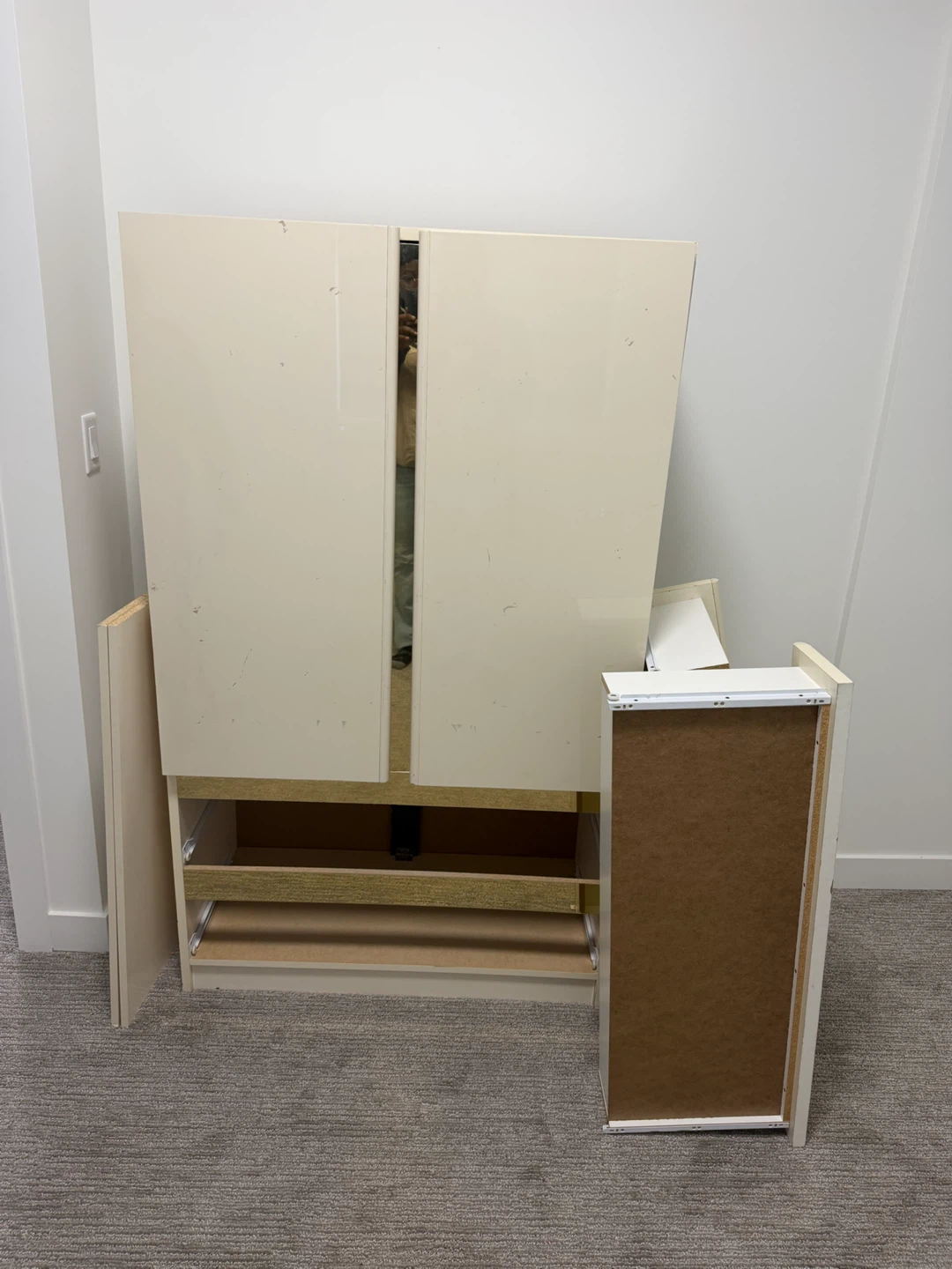 White Wardrobe with Two Drawers - photo 2