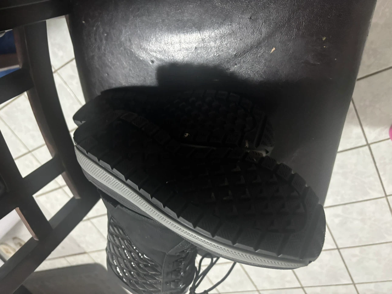 Black Quilted Winter Boots - photo 4