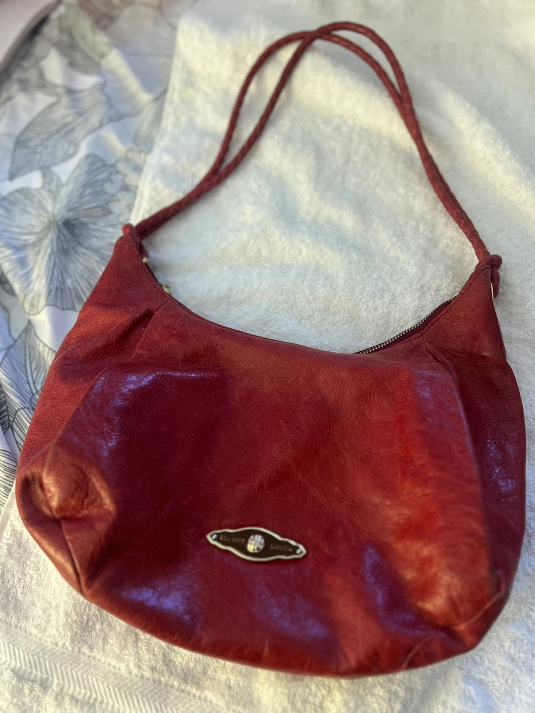Elliott Lucca Red Leather Shoulder Bag