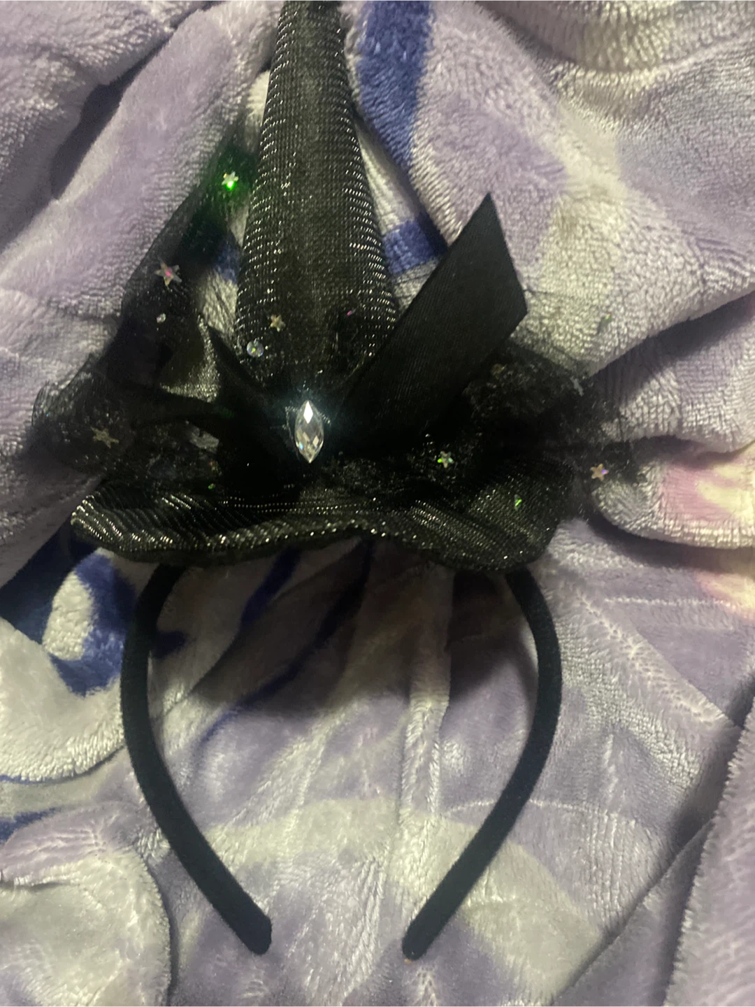 Black Glittery Witch Hat Headband