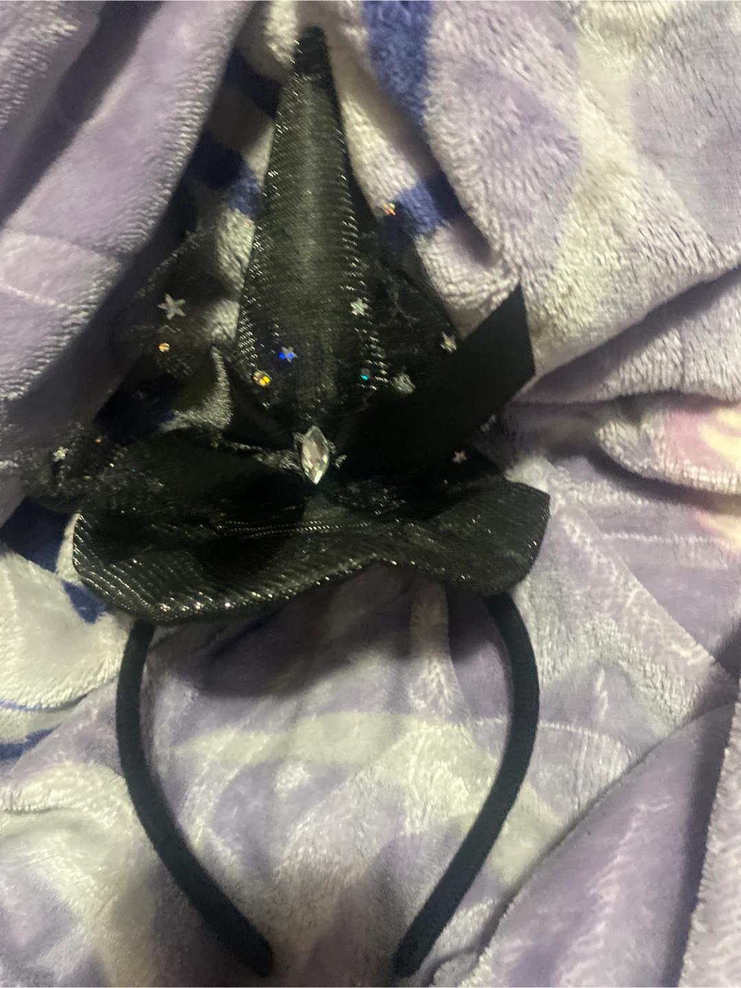 Black Glittery Witch Hat Headband - photo 3