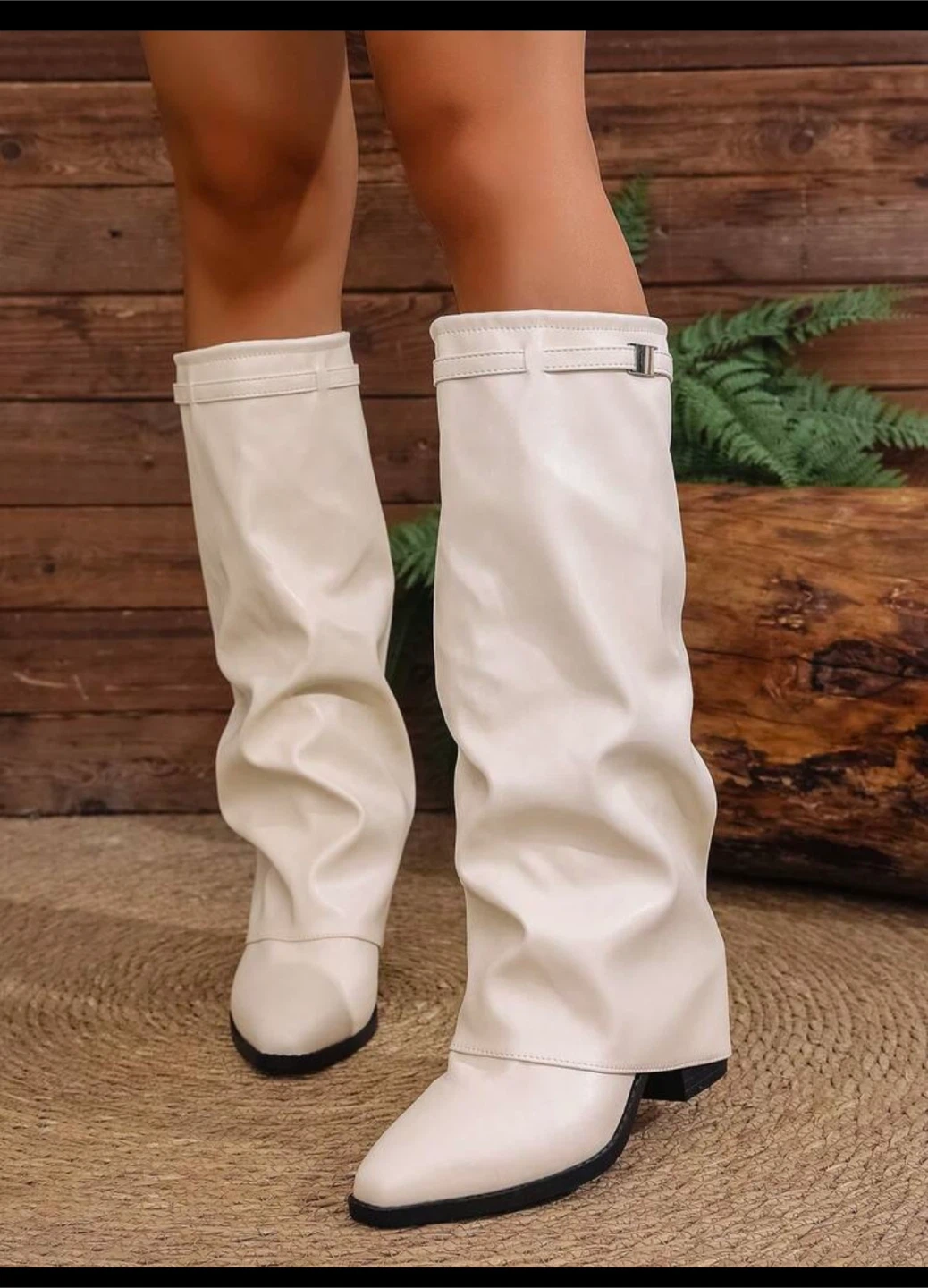 Two pairs of boots, black and cream - photo 3