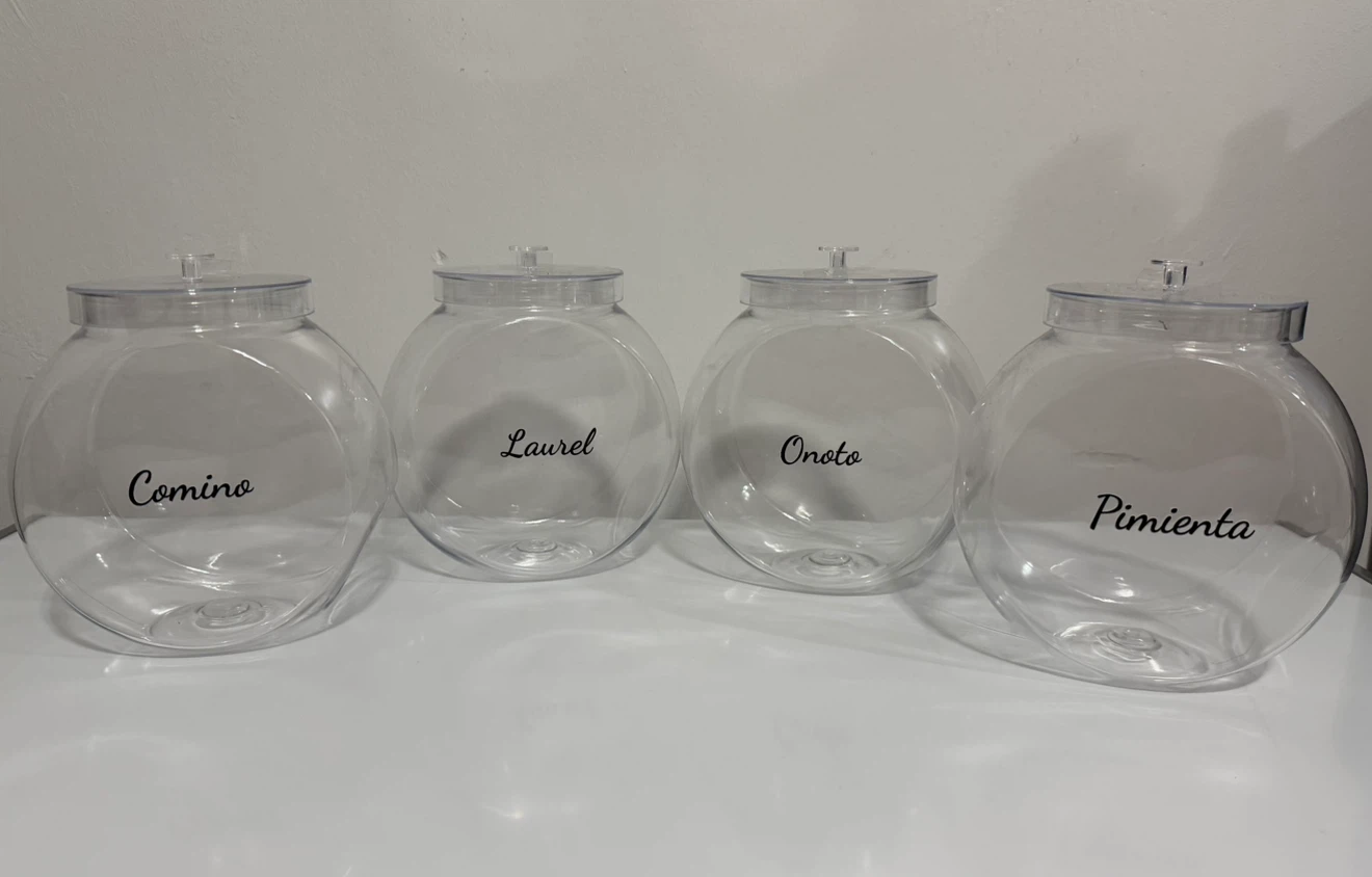 Set of 11 Clear Acrylic Spice Jars
